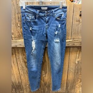 Distressed Blue Jeans